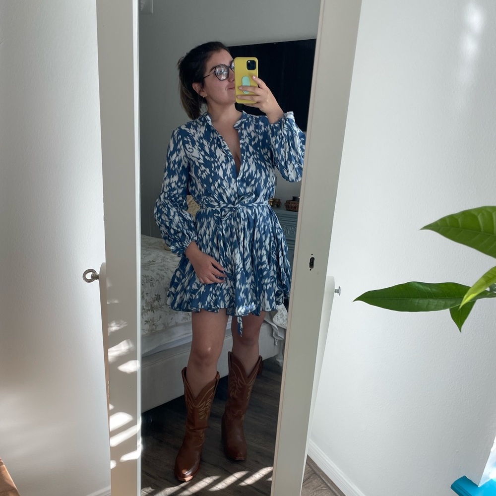 Aaka Mini Blue Pattern Dress